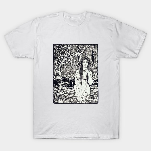 Woman in a magical forest T-Shirt by UndiscoveredWonders
